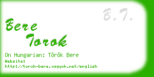 bere torok business card